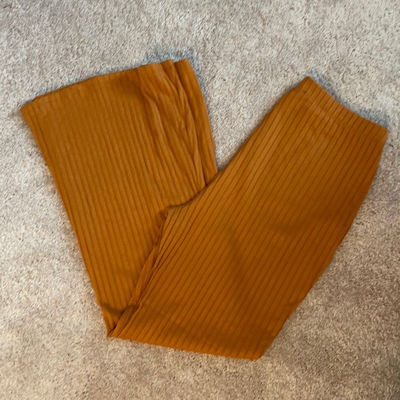 Forever 21 Pants - Wide leg mustard textured pants